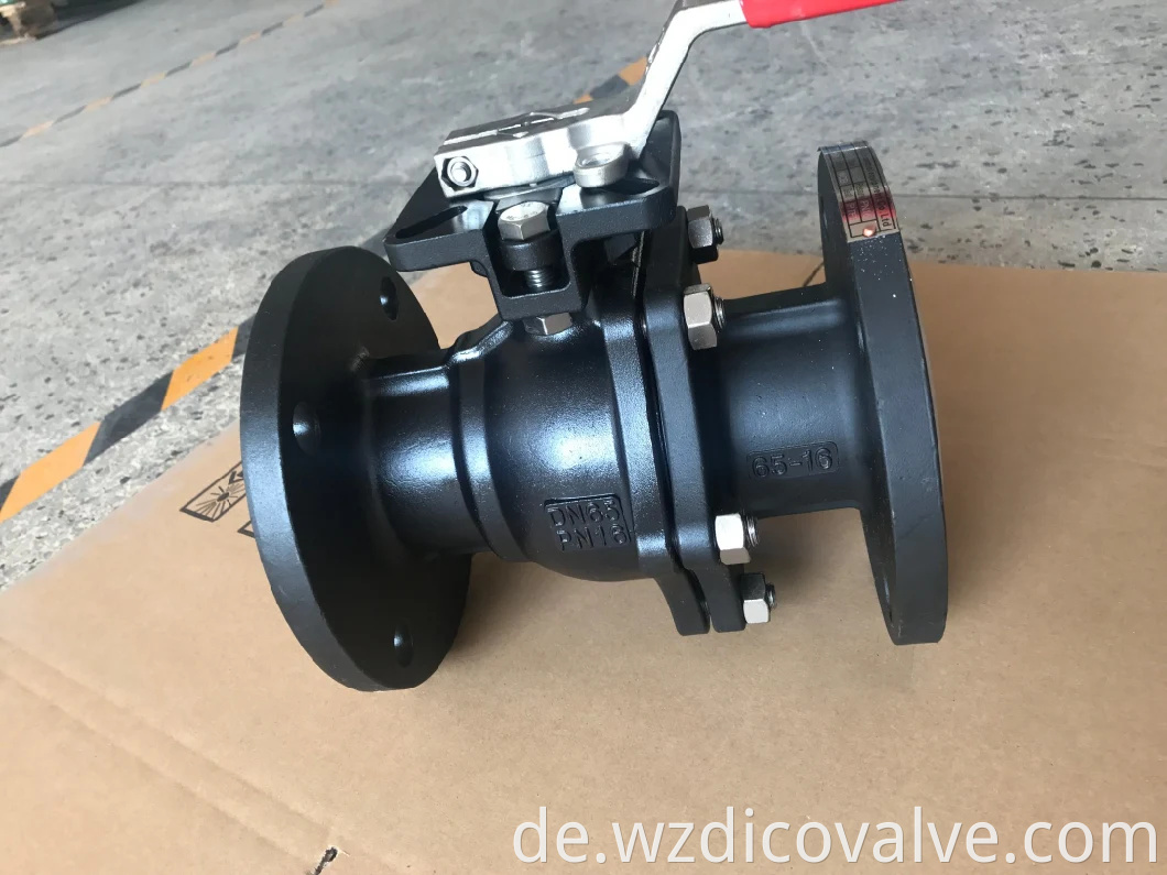 Wenzhou Ventilhersteller ANSI WCB/CF8/CF8M mit ISO5211 PAD 2PC Flanschkugelventil